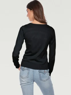 Pull décontracté en tricot fin à encolure ronde
