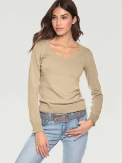 Pull décontracté en tricot fin à encolure ronde