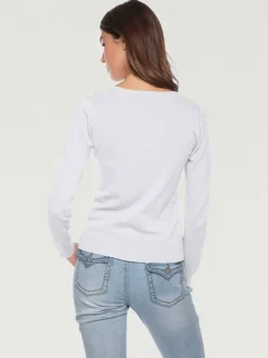 Pull décontracté en tricot fin à encolure ronde