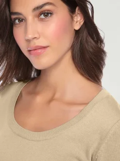 Pull décontracté en tricot fin à encolure ronde