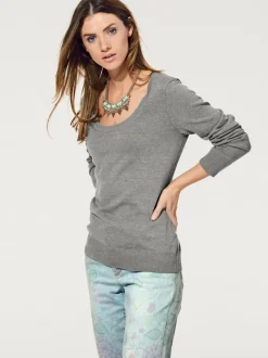 Pull décontracté en tricot fin à encolure ronde