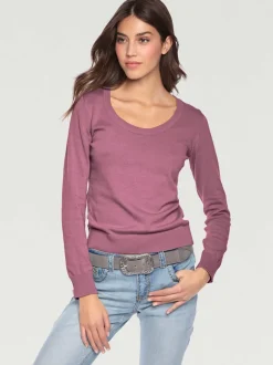 Pull décontracté en tricot fin à encolure ronde