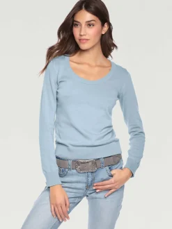 Pull décontracté en tricot fin à encolure ronde