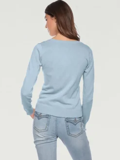 Pull décontracté en tricot fin à encolure ronde