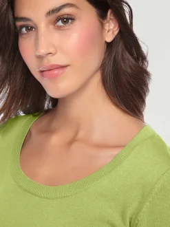 Pull décontracté en tricot fin à encolure ronde