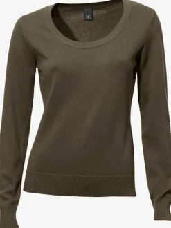 Pull décontracté en tricot fin à encolure ronde