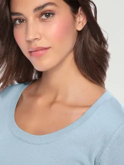 Pull décontracté en tricot fin à encolure ronde