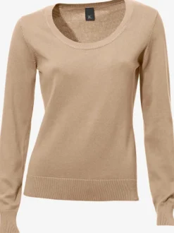 Pull décontracté en tricot fin à encolure ronde