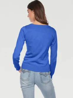 Pull décontracté en tricot fin à encolure ronde
