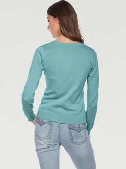 Pull décontracté en tricot fin à encolure ronde