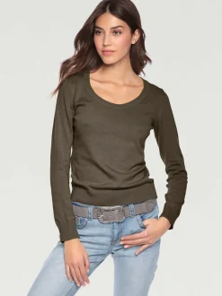 Pull décontracté en tricot fin à encolure ronde