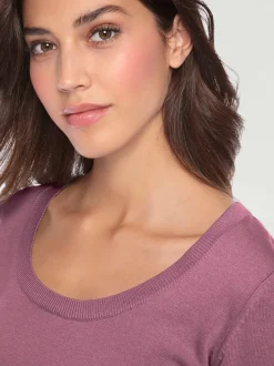Pull décontracté en tricot fin à encolure ronde