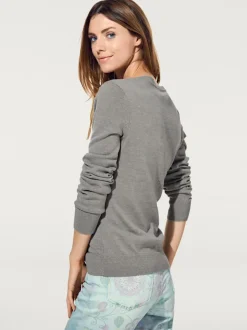 Pull décontracté en tricot fin à encolure ronde