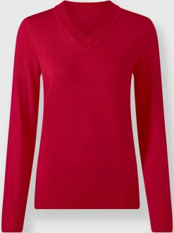 Pull doux à encolure en V en tricot pur coton