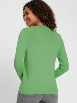 Pull doux à encolure en V en tricot pur coton