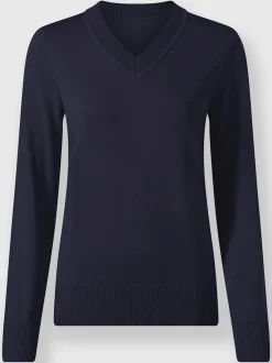 Pull doux à encolure en V en tricot pur coton