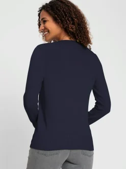 Pull doux à encolure en V en tricot pur coton