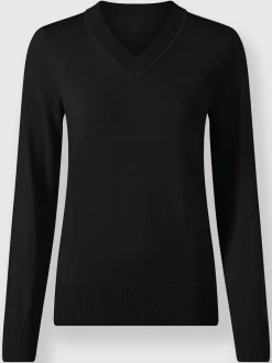 Pull doux à encolure en V en tricot pur coton