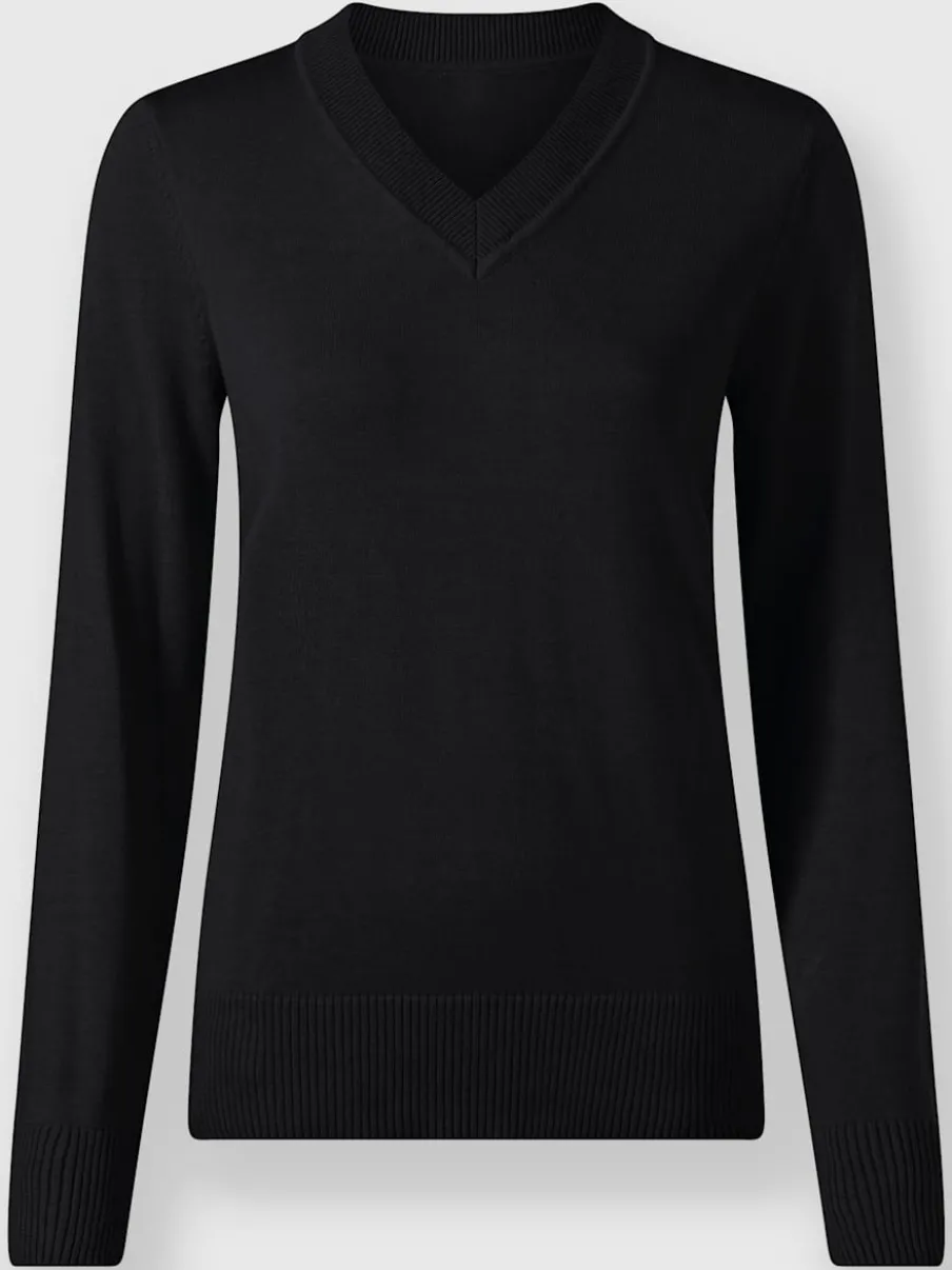 Pull doux à encolure en V en tricot pur coton