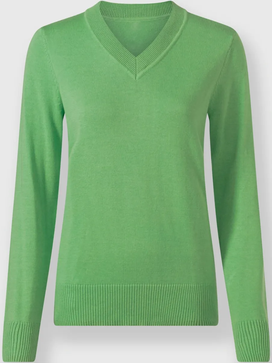 Pull doux à encolure en V en tricot pur coton