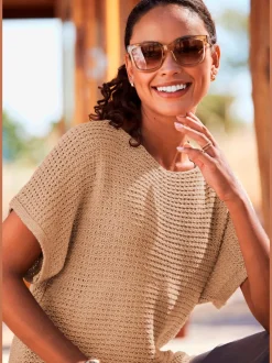 Pull d'été léger à manches courtes en tricot doux