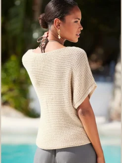 Pull d'été léger à manches courtes en tricot doux