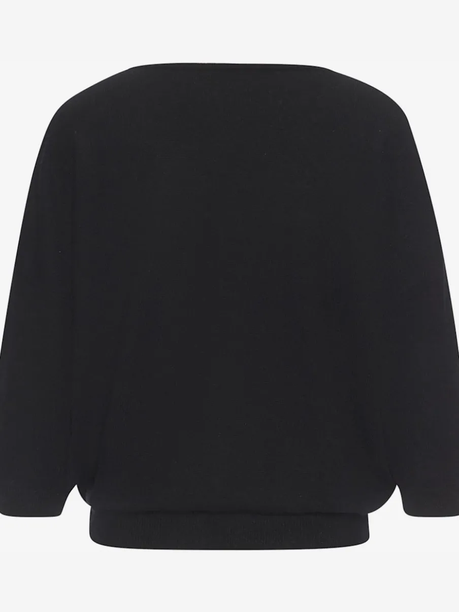 Pull en cachemire à encolure en V et manches 3/4.