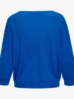 Pull en cachemire à encolure en V et manches 3/4.