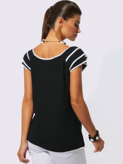 Pull à encolure carrée en tricot fin doux mélange