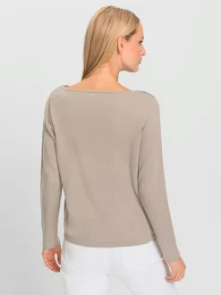 Pull à encolure en U en tricot pur cachemire
