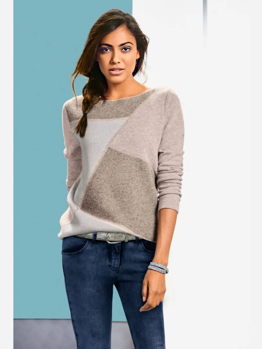 Pull à encolure en U en tricot pur cachemire