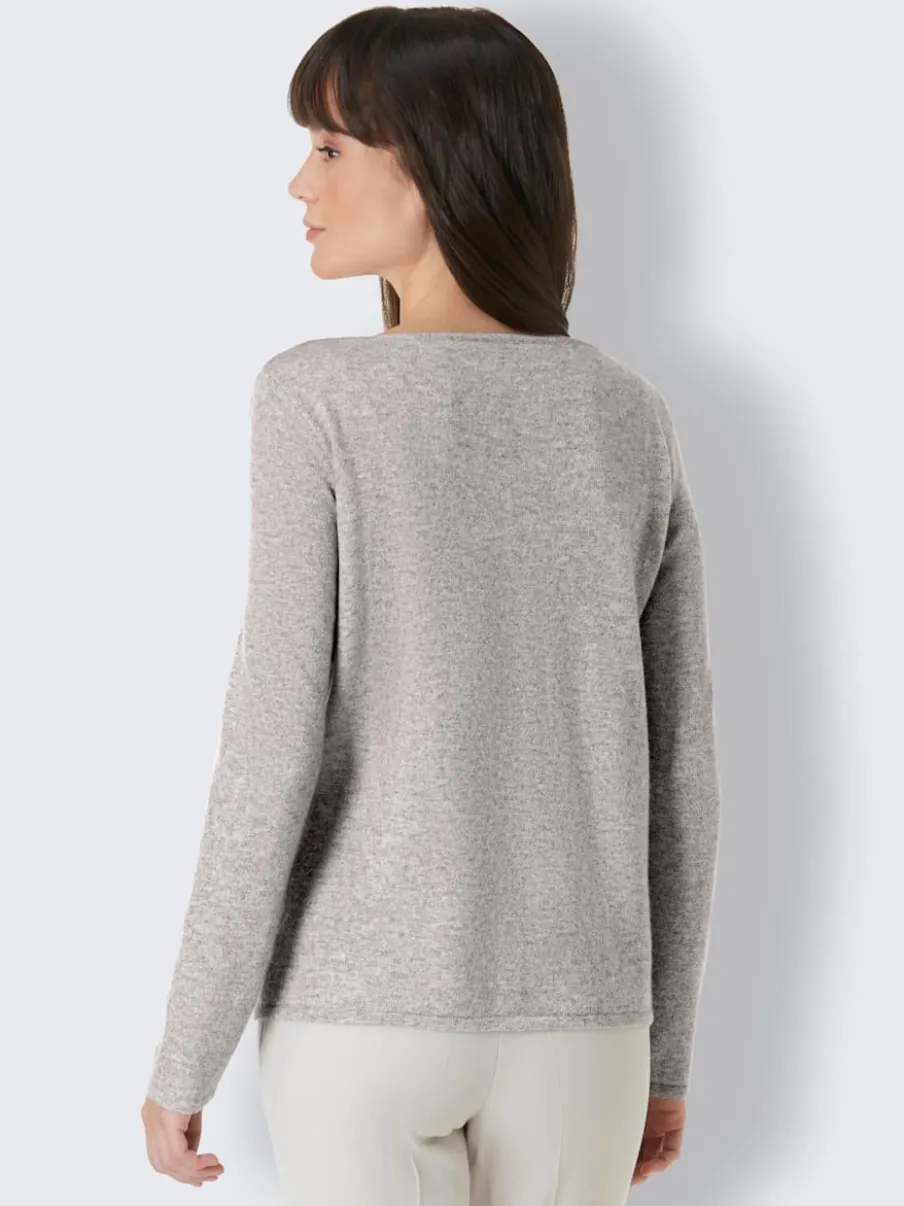 Pull à encolure en U en tricot pur cachemire