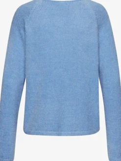 Pull à encolure en v avec manches raglan longues et matière douce