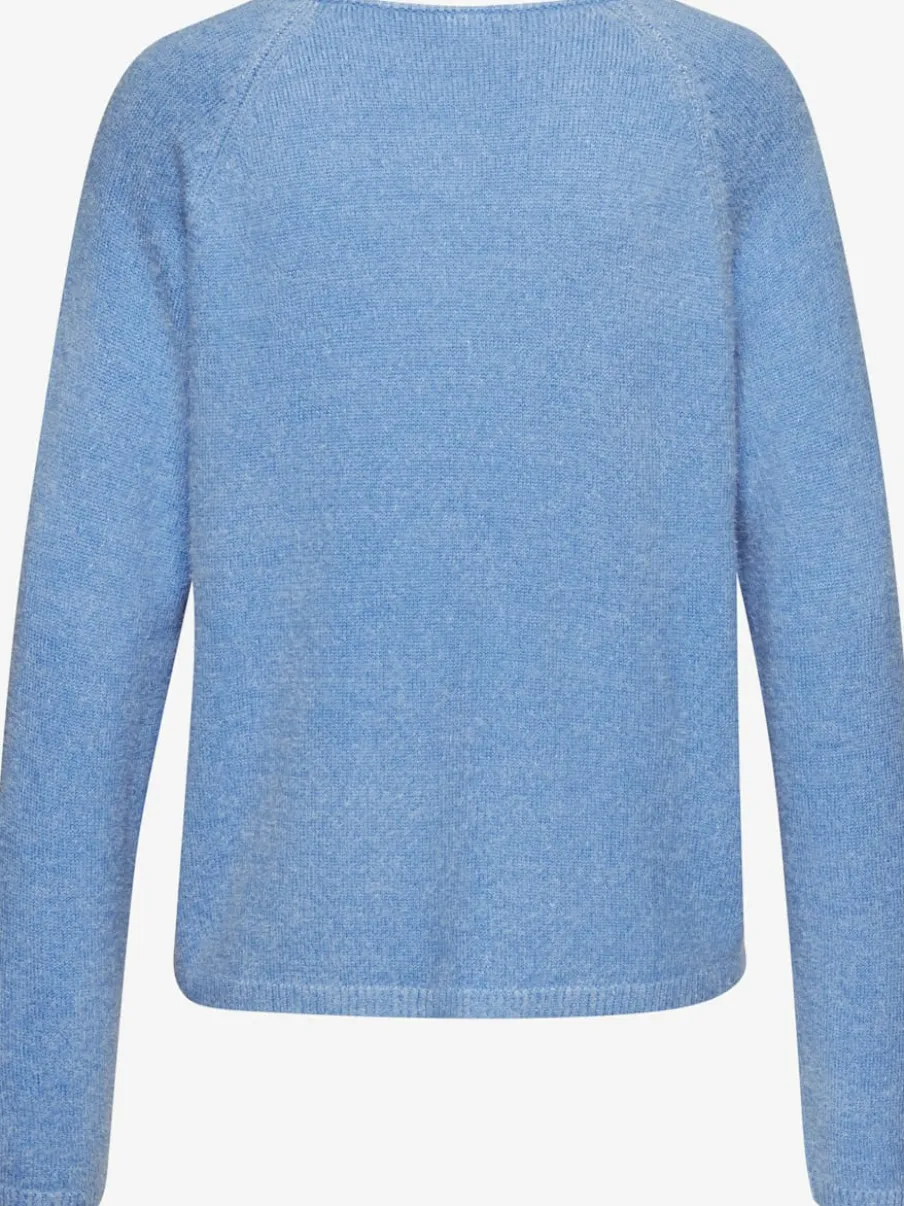 Pull à encolure en v avec manches raglan longues et matière douce