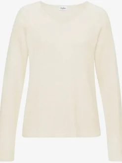 Pull à encolure en v avec manches raglan longues et matière douce