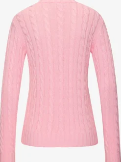 Pull à encolure en V avec motif en tricot torsadé et manches longues