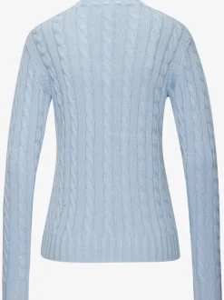 Pull à encolure en V avec motif en tricot torsadé et manches longues