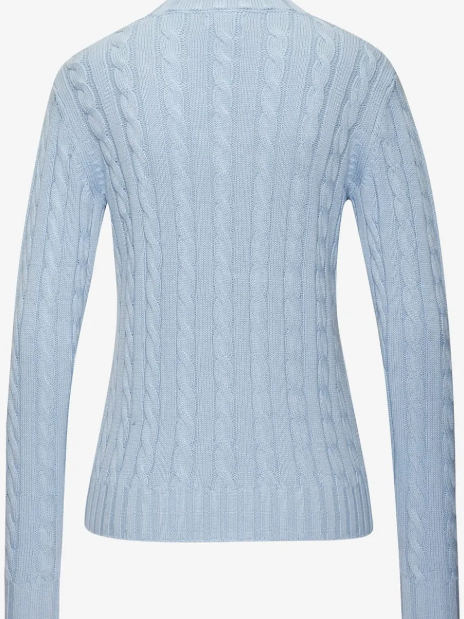 Pull à encolure en V avec motif en tricot torsadé et manches longues
