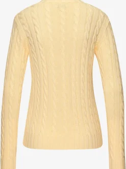 Pull à encolure en V avec motif en tricot torsadé et manches longues