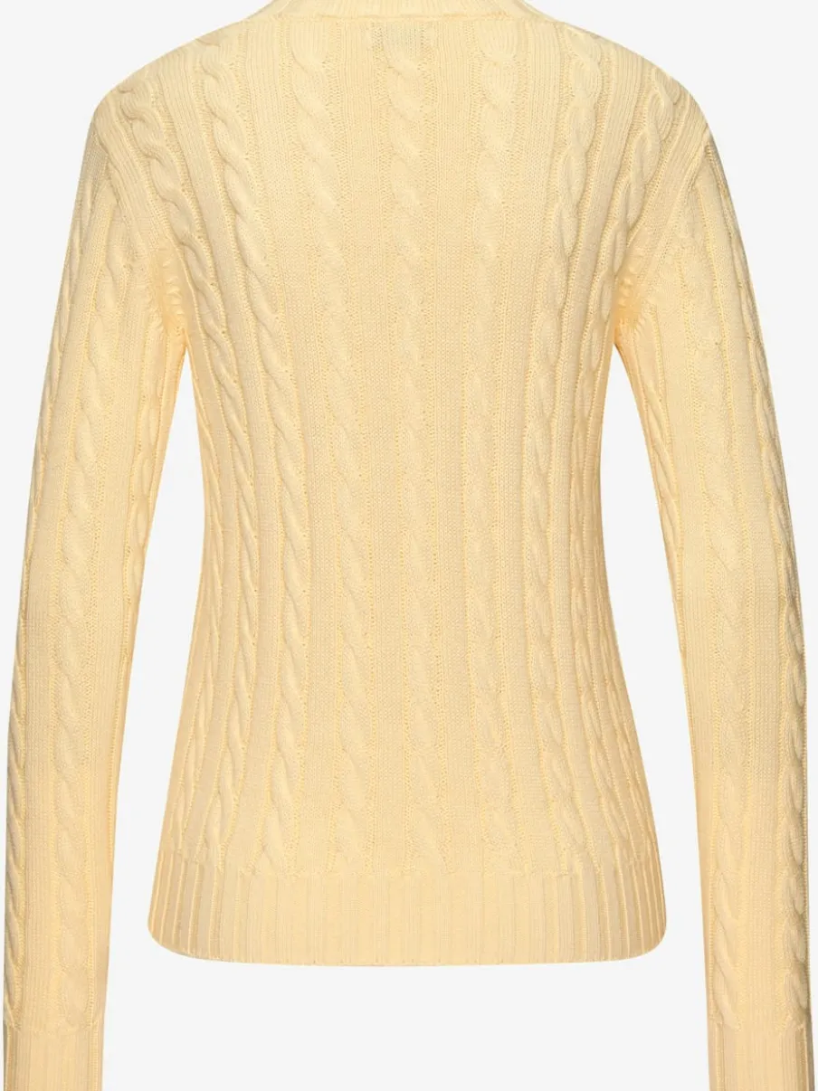 Pull à encolure en V avec motif en tricot torsadé et manches longues