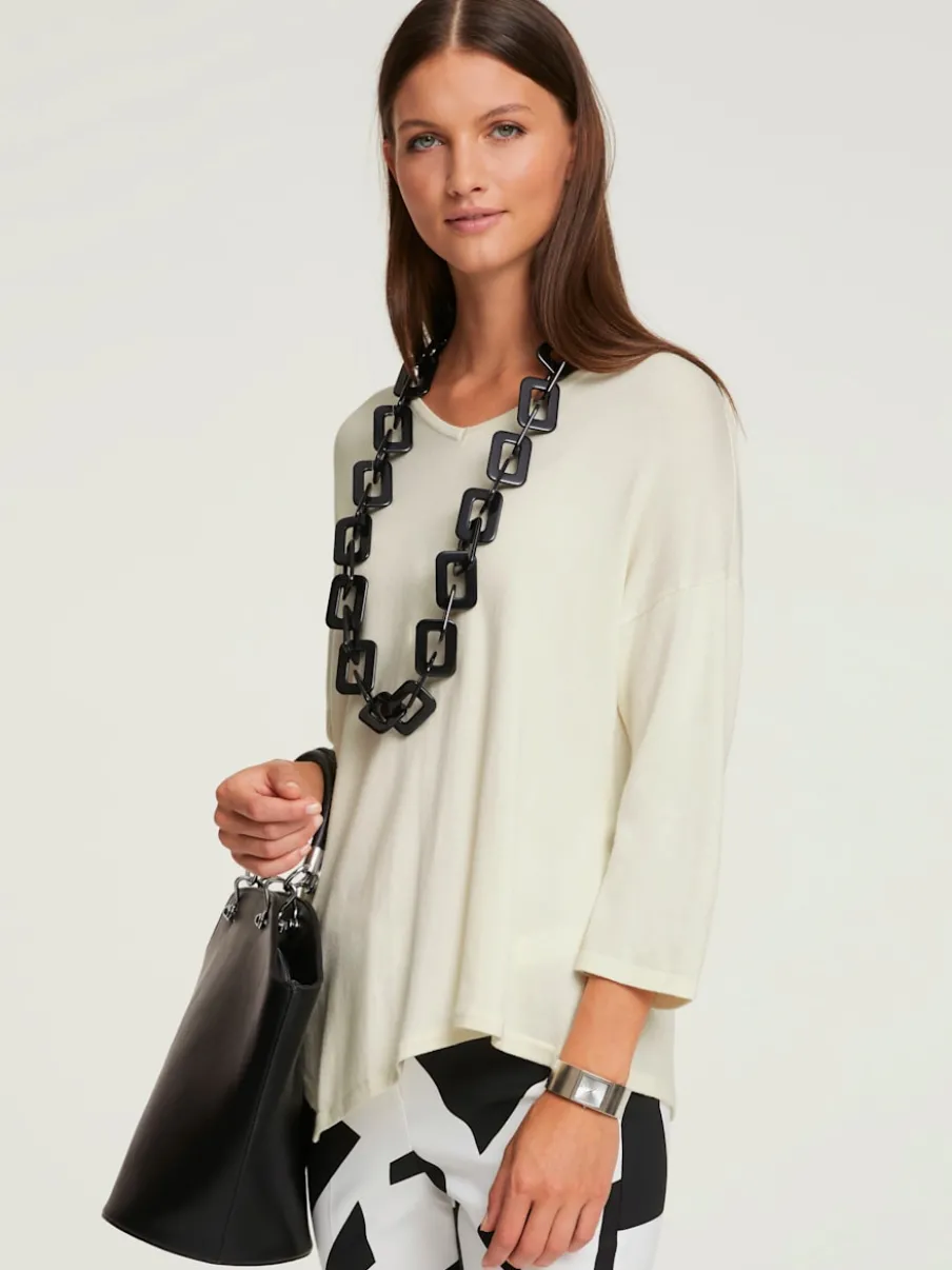 Pull à encolure en V en tricot léger ample