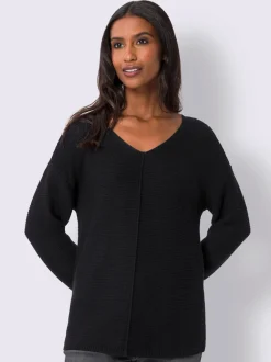 Pull à encolure en V mancherons et manches longues