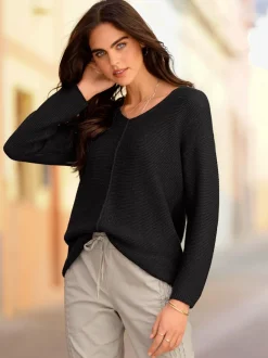 Pull à encolure en V mancherons et manches longues