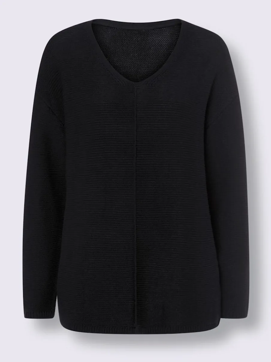 Pull à encolure en V mancherons et manches longues