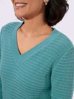 Pull à encolure en v pur coton
