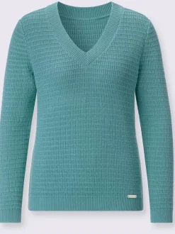 Pull à encolure en v pur coton