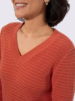 Pull à encolure en v pur coton