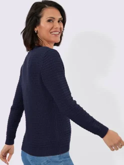 Pull à encolure en v pur coton