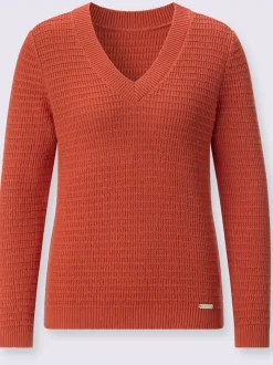 Pull à encolure en v pur coton