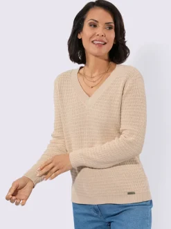 Pull à encolure en v pur coton
